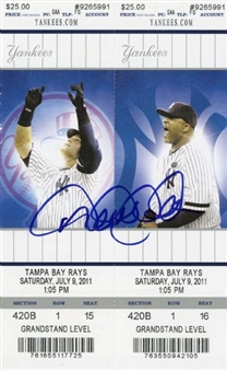 Derek Jeter Autographed Unused & Uncut Pair of (2) Tickets From 3,000 Game Vs Tampa Bay Rays
